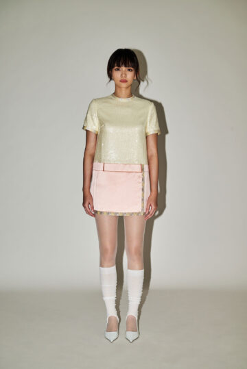 Half Sequined A-line Mini Dress