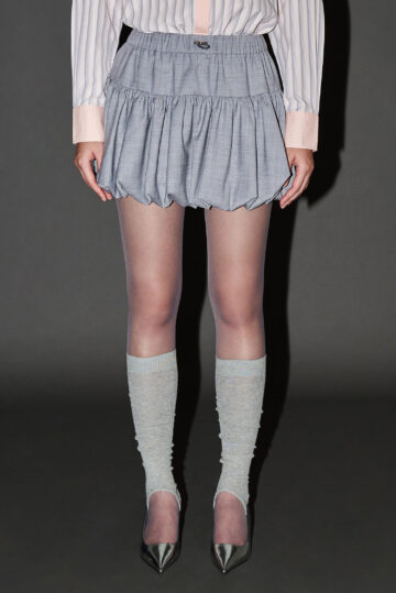 Merino Wool Bubbled Mini Skirt