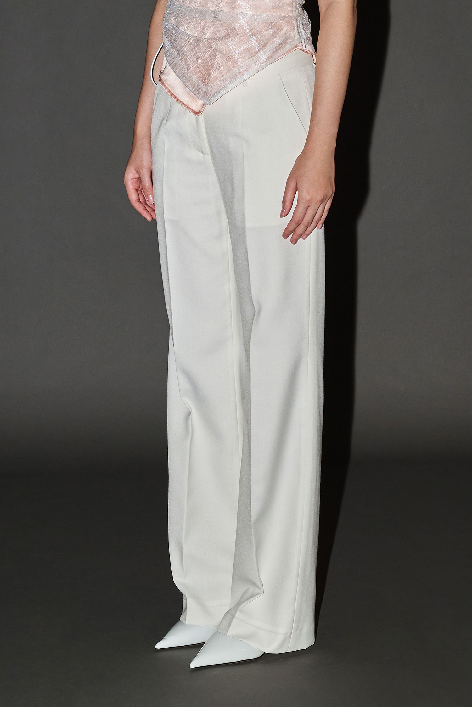 Wool Blend Tailored Trousers